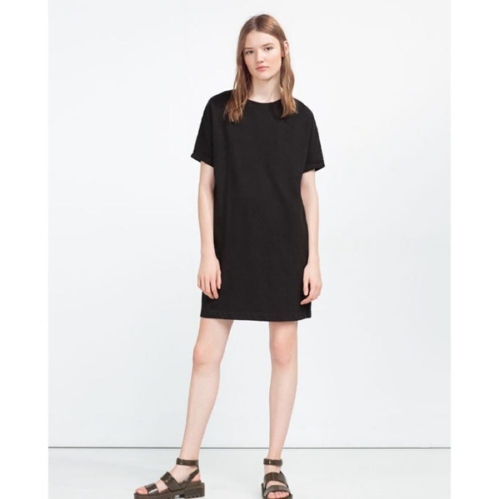 NWOT Cute ZARA Trafaluc Shirt Dress - Black Size 17-18